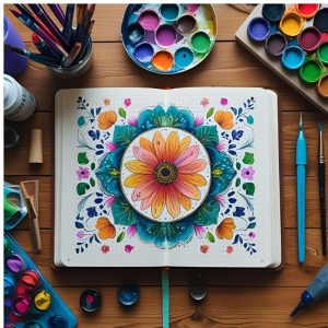 Un mandala dans un journal de thérapie