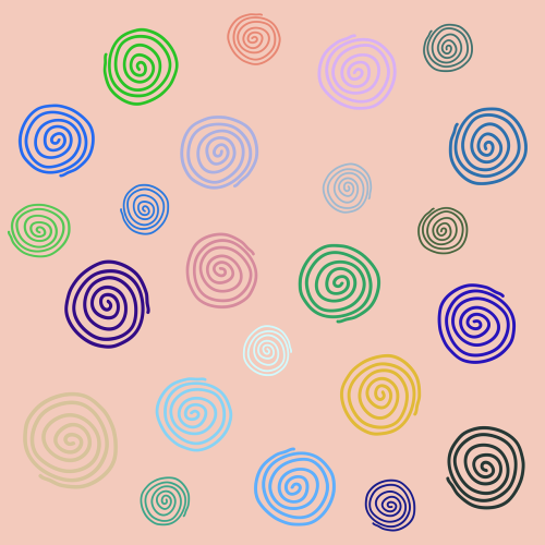 Spirales colorées symbolisant l'introspection par la créativité